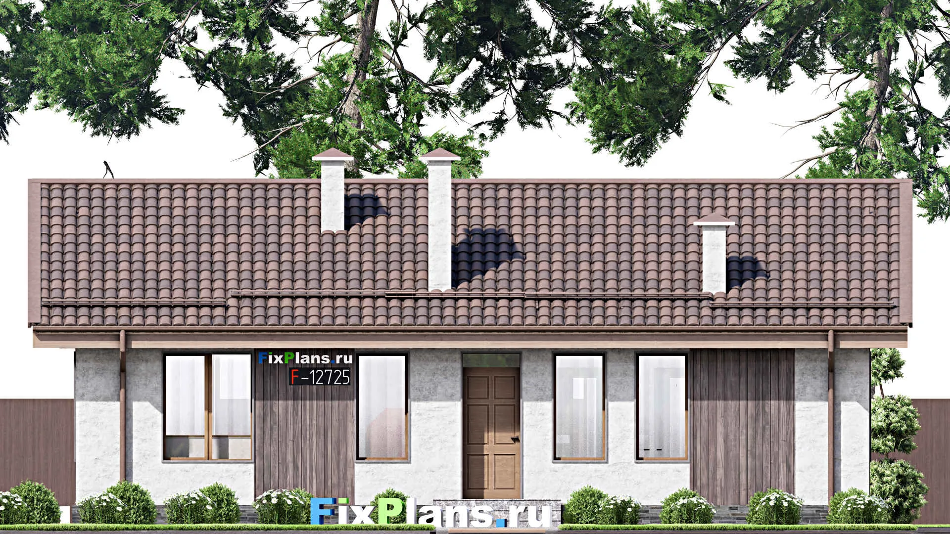 F-12725 - Проект одноэтажного дома 10 на 13, площадью 90 м² с 3 спальнями