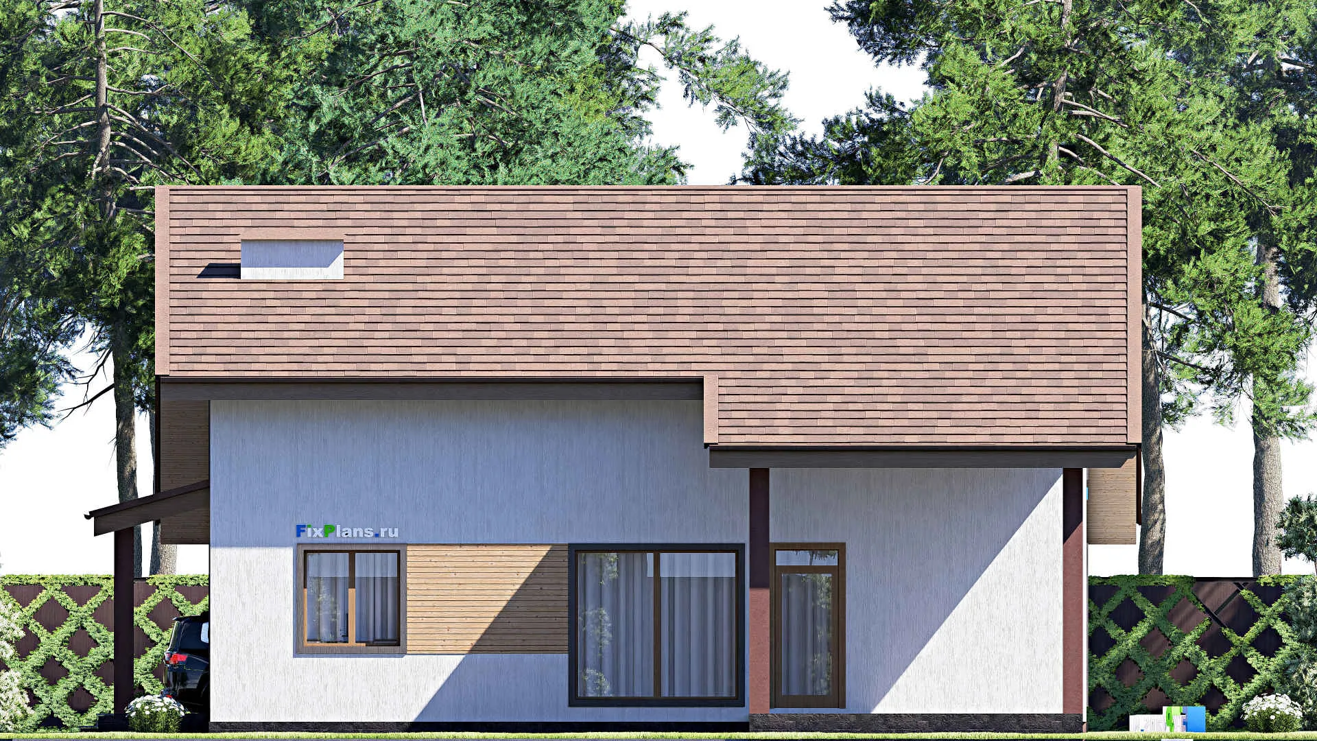 F-17432 - Планы дома с мансардой 15 на 24, площадью 310 м² с террасой и 3 спальнями