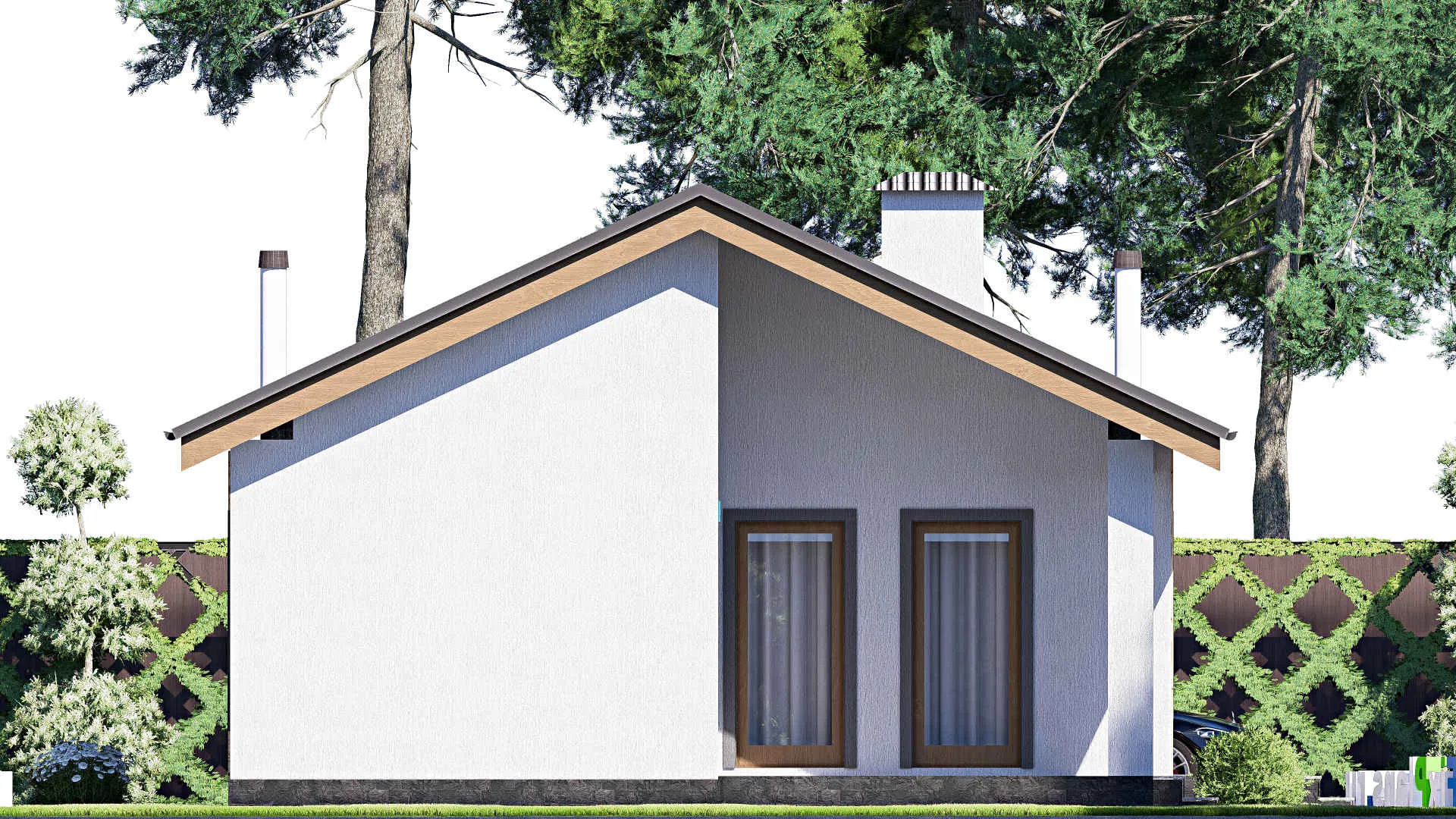 F-20024 - Проект одноэтажного дома 10 на 13, площадью 80 м² с 3 спальнями