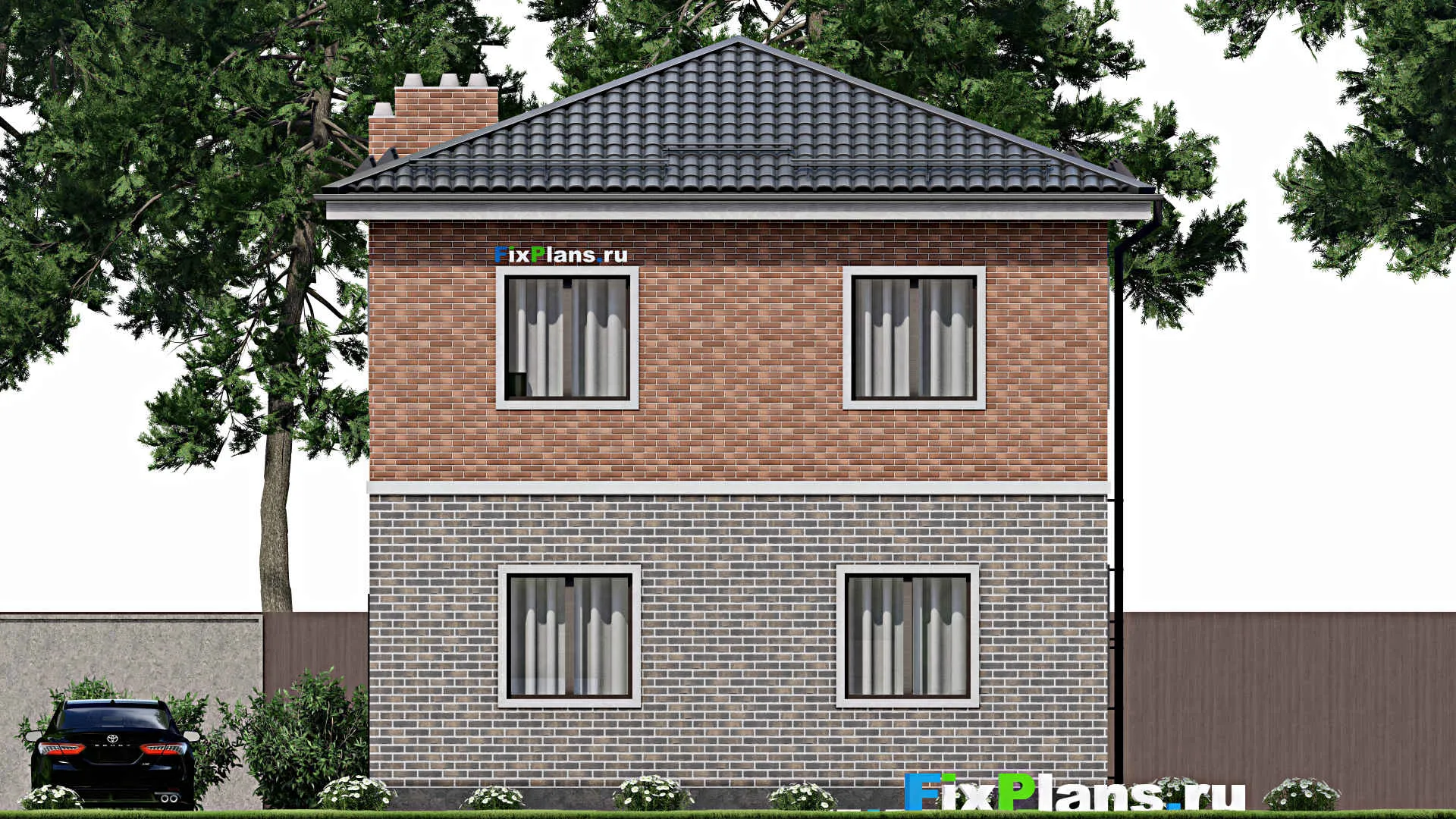 F-3806 - Планы двухэтажного дома 9 на 12, площадью 160 м² с 4 спальнями