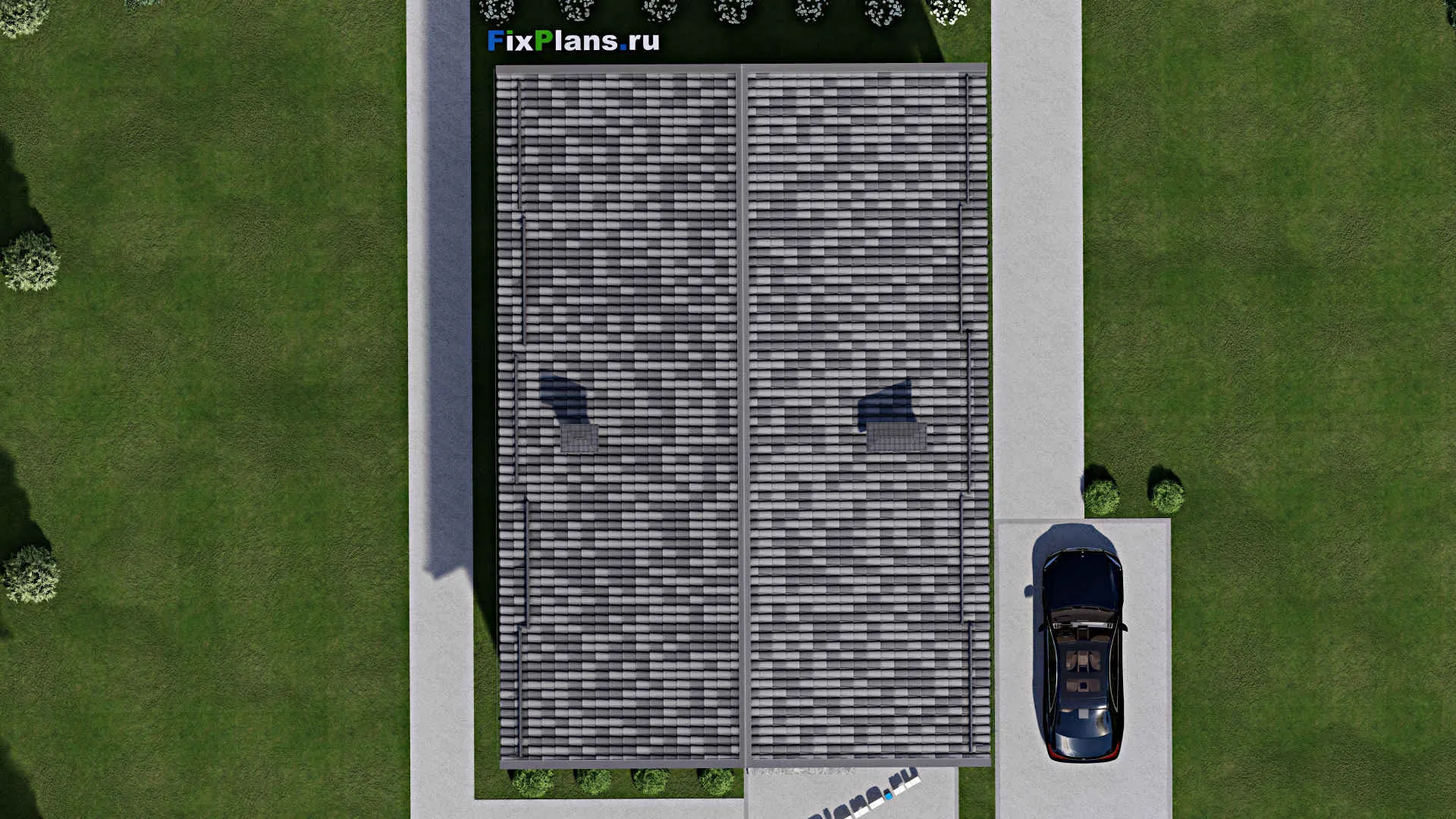 F-10421 - Планы дома с мансардой 11 на 16, площадью 250 м² с 4 спальнями