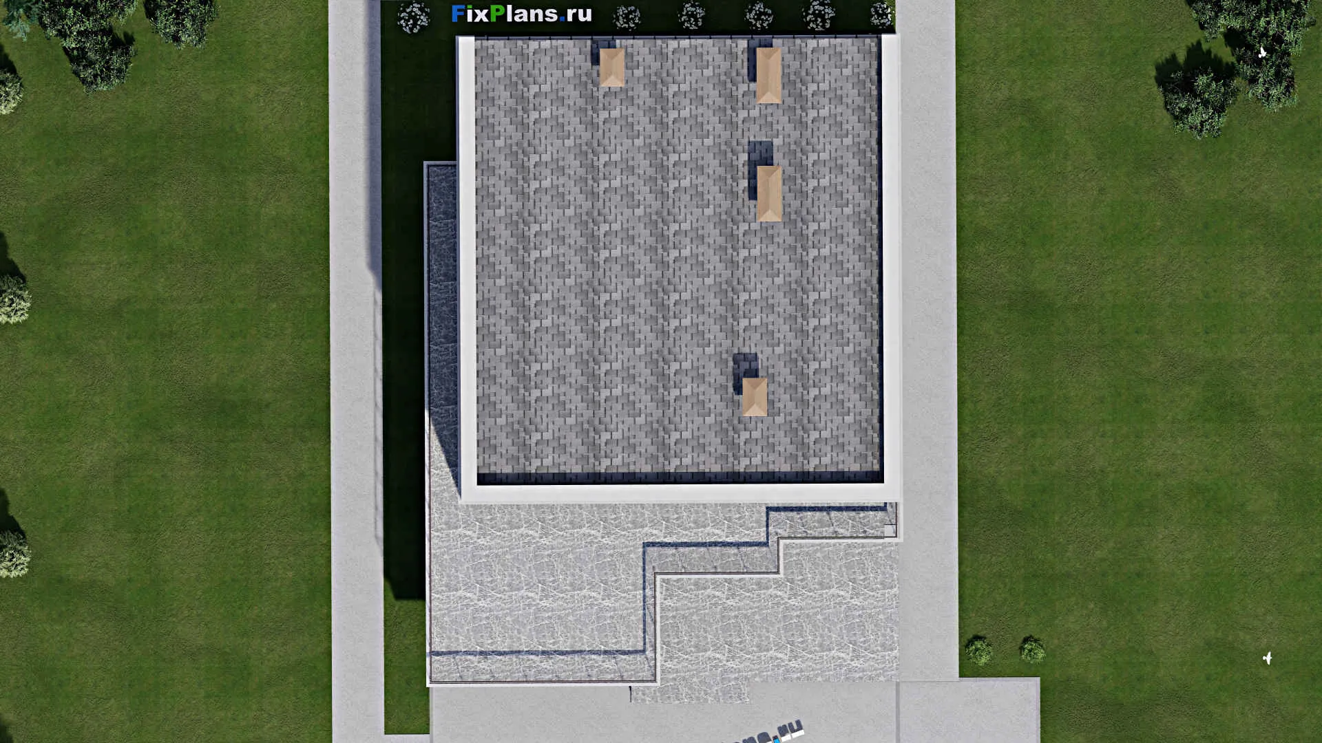 F-8693 - Проект двухэтажного дома 14 на 19, площадью 410 м² с террасой, балконом, баней и 5 спальнями