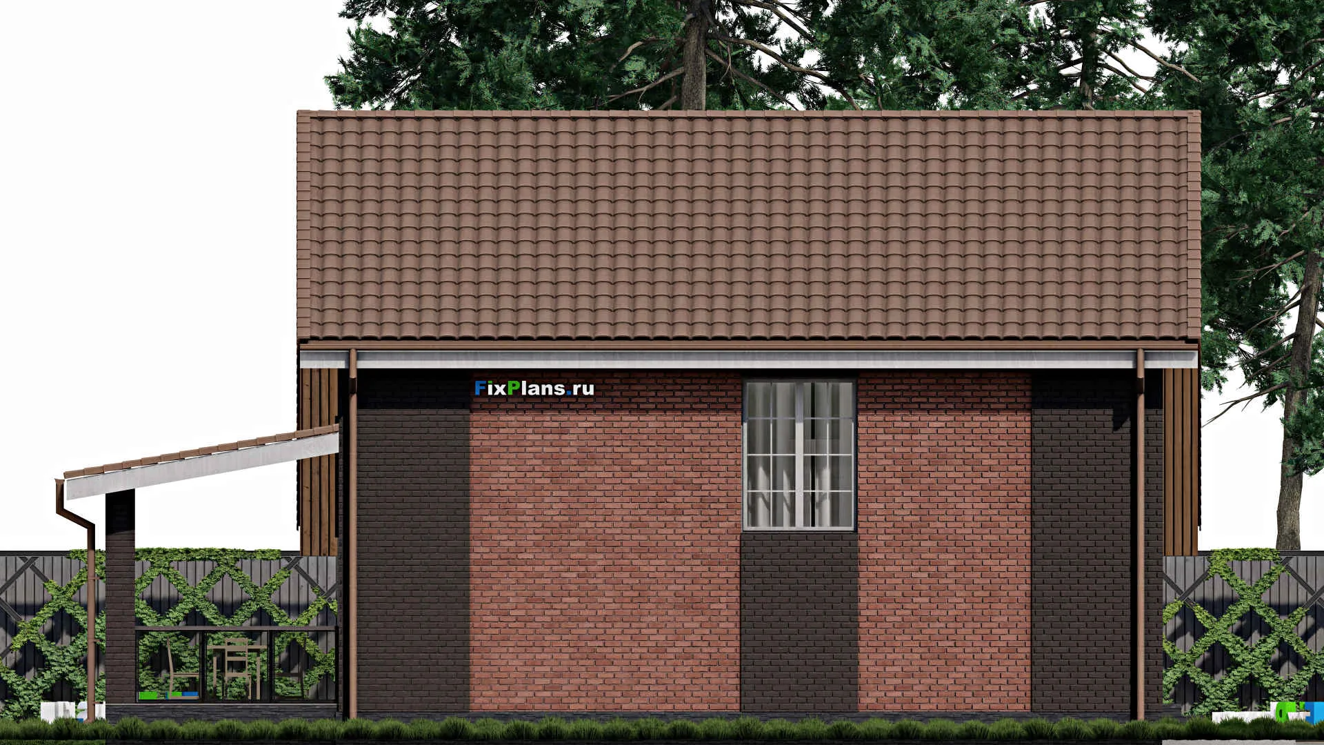 F-0323 - Планы дома с мансардой 11 на 14, площадью 180 м² с террасой, балконом, гаражом на 1 машину и 4 спальнями
