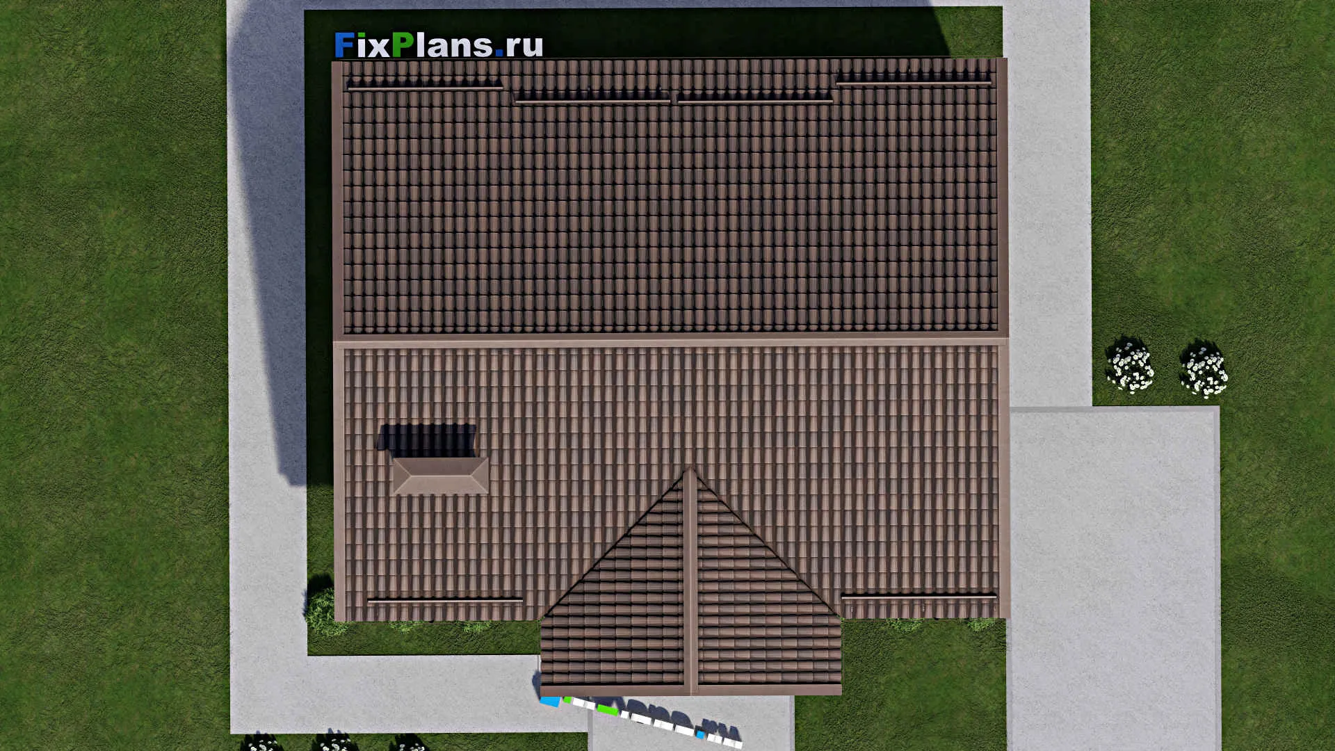 F-8999 - План одноэтажного дома 11 на 12, площадью 90 м² с 3 спальнями