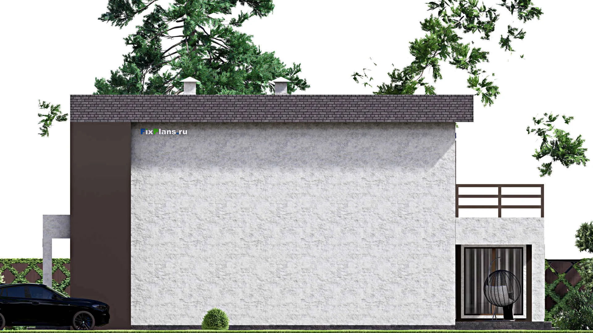 F-15389 - Планы двухэтажного дома 12 на 17, площадью 290 м² с террасой, балконом и 3 спальнями