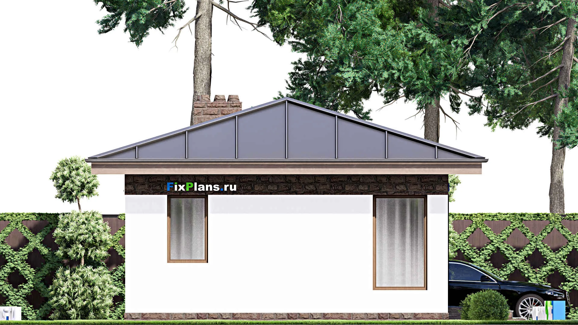 F-15038 - Проект бани 9 на 12, площадью 70 м² с комнатой отдыха, бассейном и санузлом