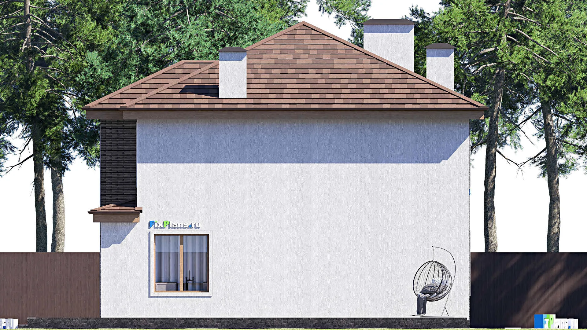 F-19394 - Проект двухэтажного дома 13 на 17, площадью 260 м² с террасой и 6 спальнями