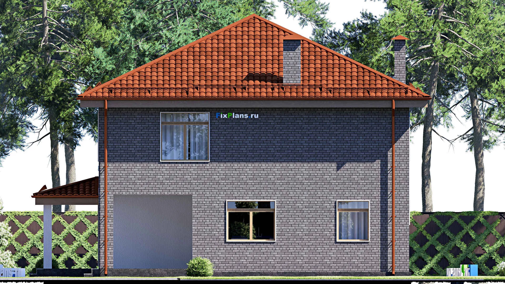 F-17693 - Проект двухэтажного дома 12 на 14, площадью 200 м² с террасой, балконом и 4 спальнями