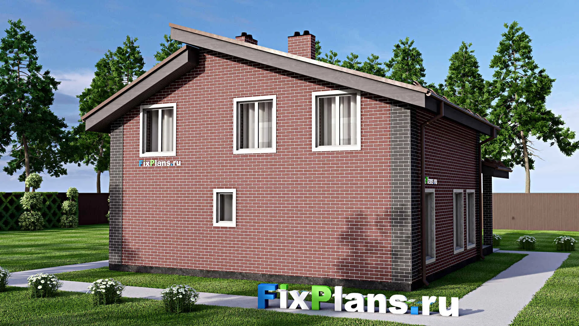 F-15317 - Проект бани 10 на 12, площадью 110 м² с комнатой отдыха, терассой, мансардой, санузлом и спальней