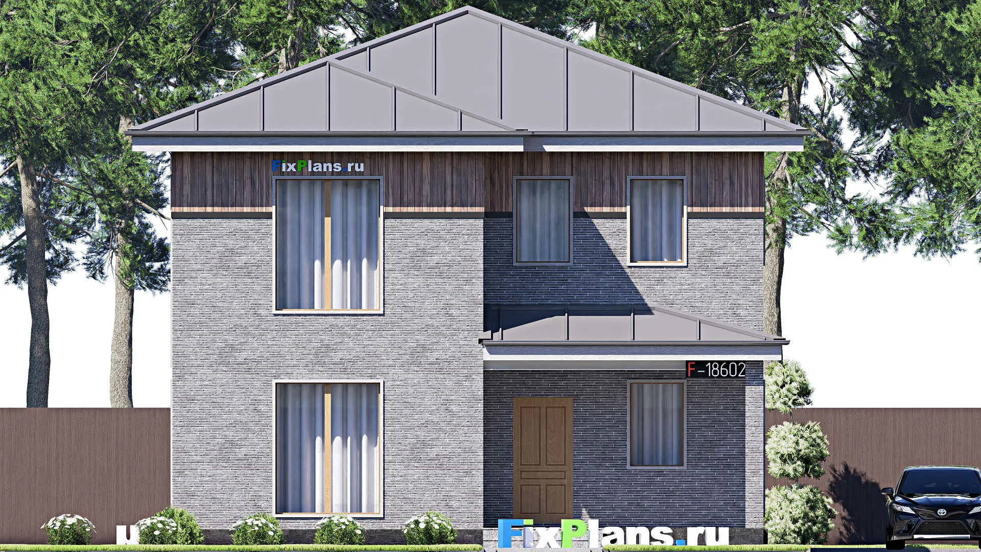 F-18602 - Планы двухэтажного дома 10 на 13, площадью 170 м² с 3 спальнями