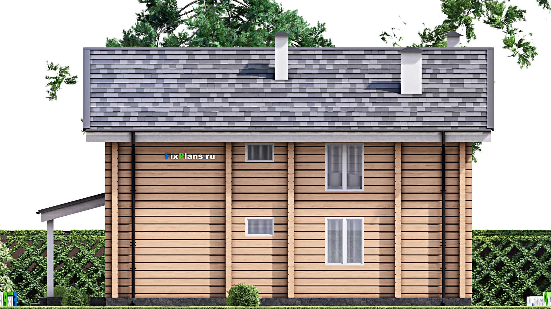 F-12518 - Планы дома с мансардой 10 на 14, площадью 170 м² с 5 спальнями