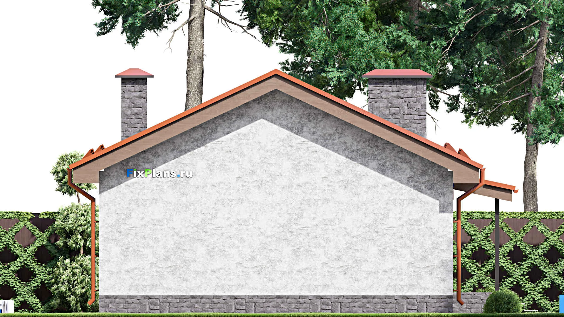 F-14768 - Проект одноэтажного дома 10 на 11, площадью 70 м² с 2 спальнями