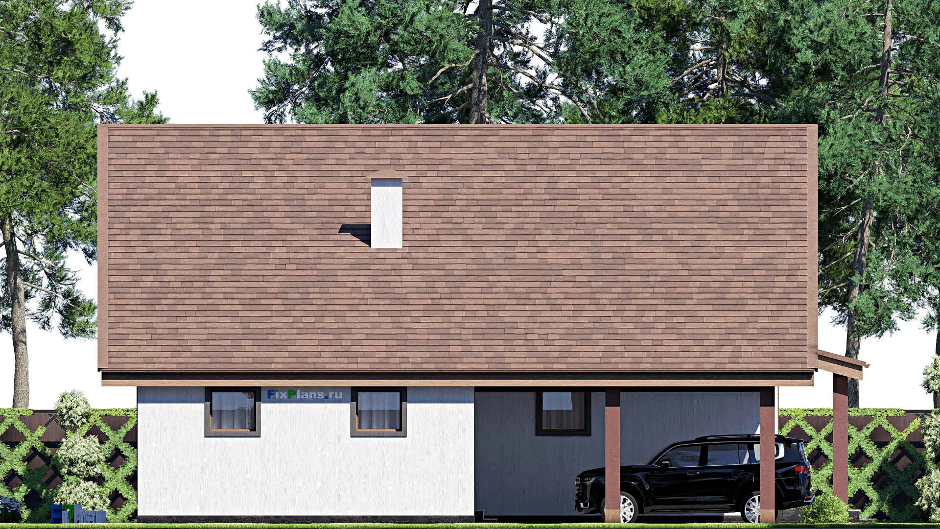 F-17432 - Планы дома с мансардой 15 на 24, площадью 310 м² с террасой и 3 спальнями