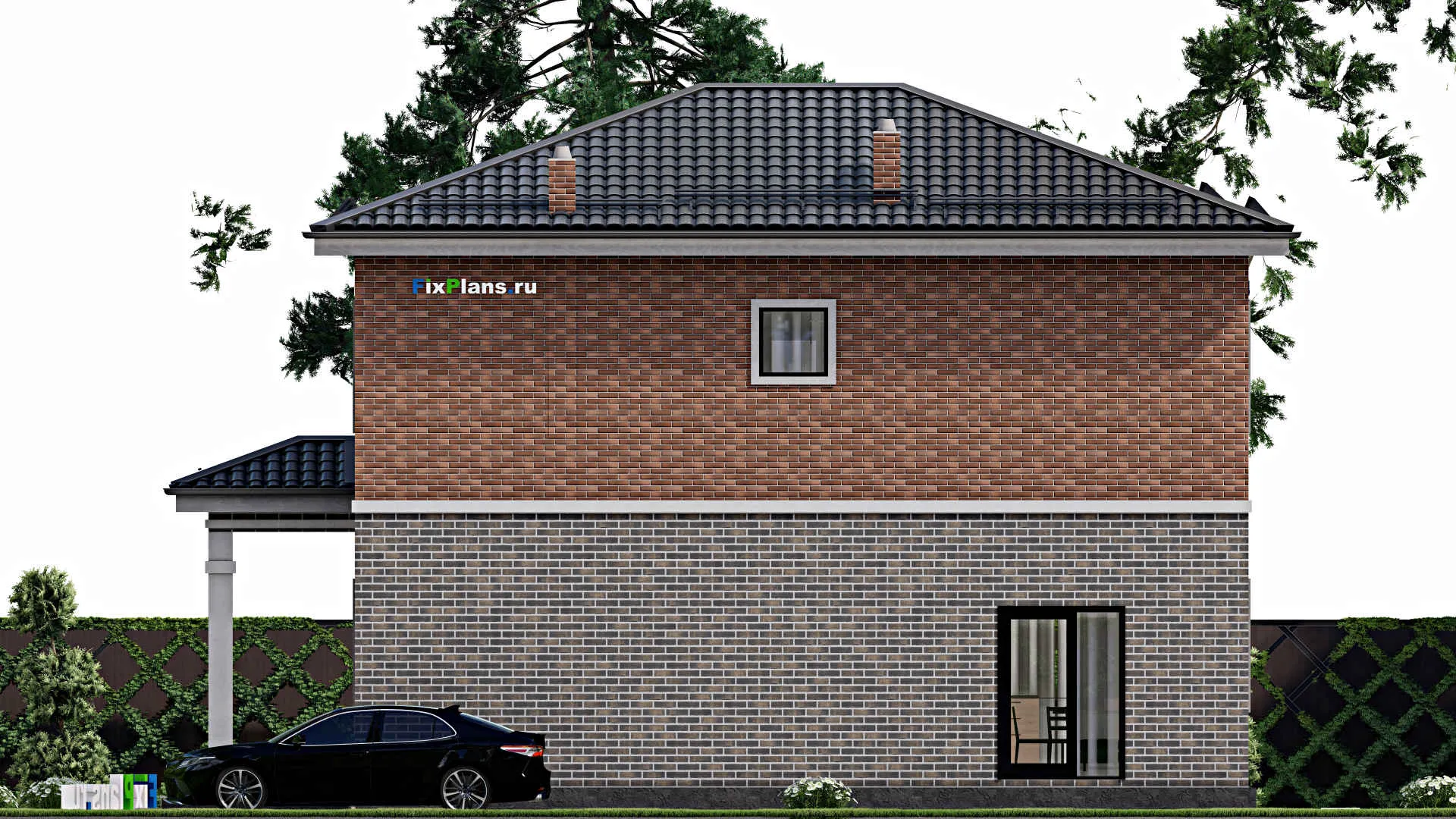 F-3806 - Планы двухэтажного дома 9 на 12, площадью 160 м² с 4 спальнями