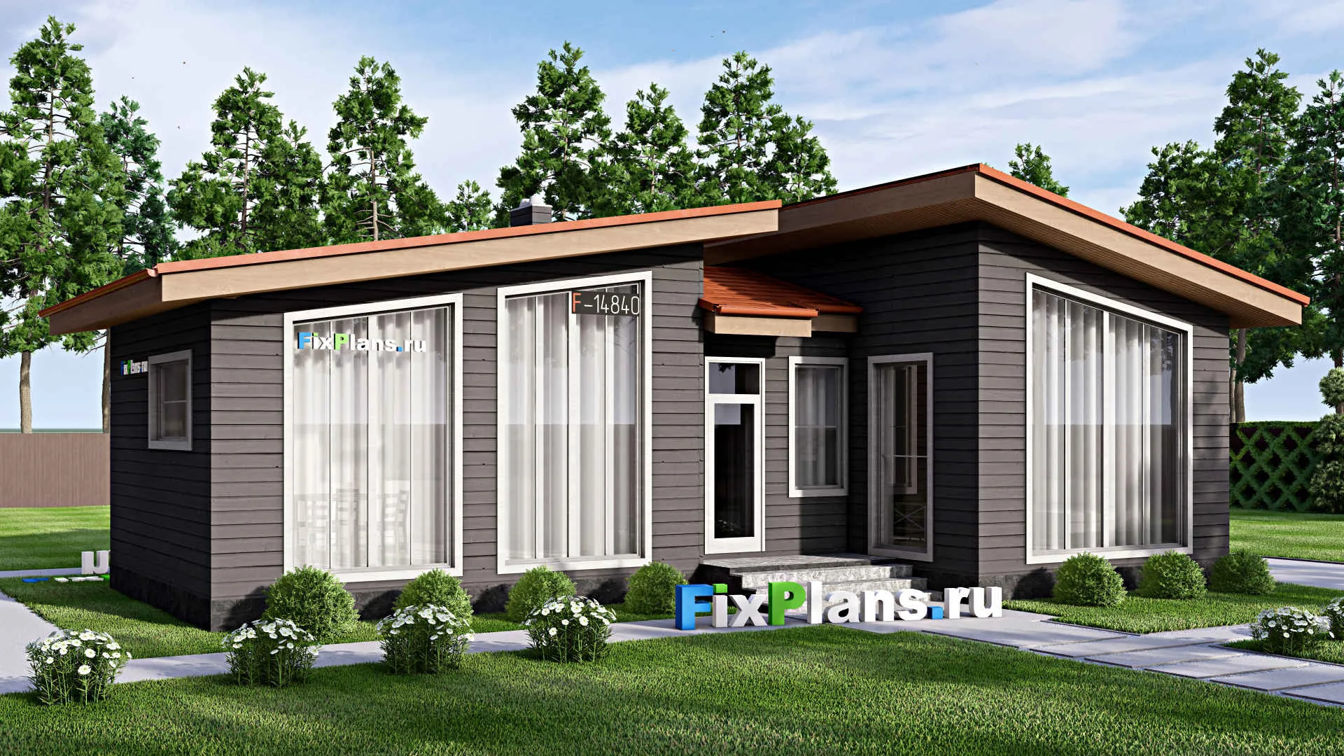 F-14840 - Проект бани 8 на 14, площадью 70 м² с 2 санузлами