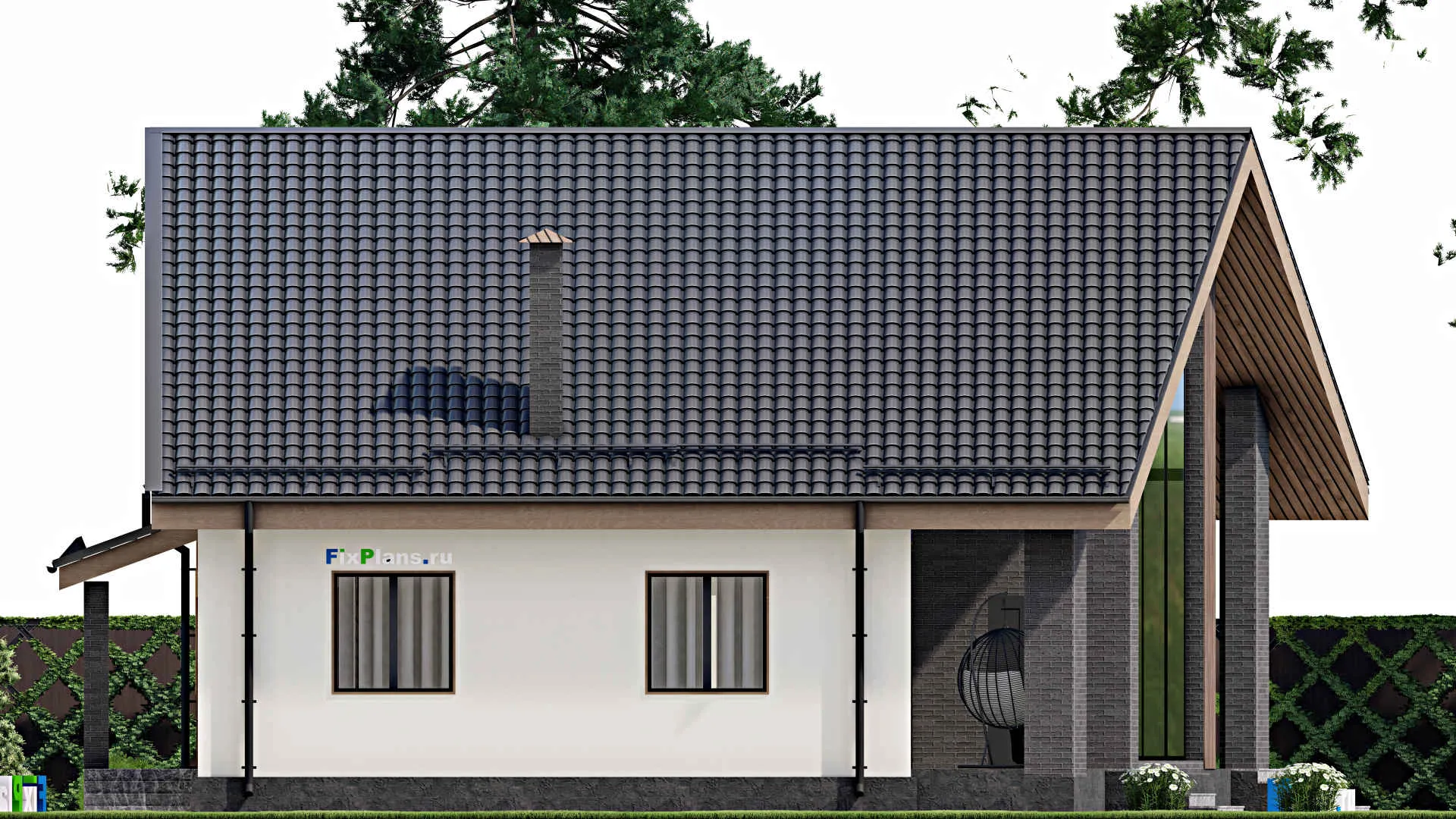 F-4814 - Планы дома с мансардой 13 на 21, площадью 210 м² с террасой и 4 спальнями