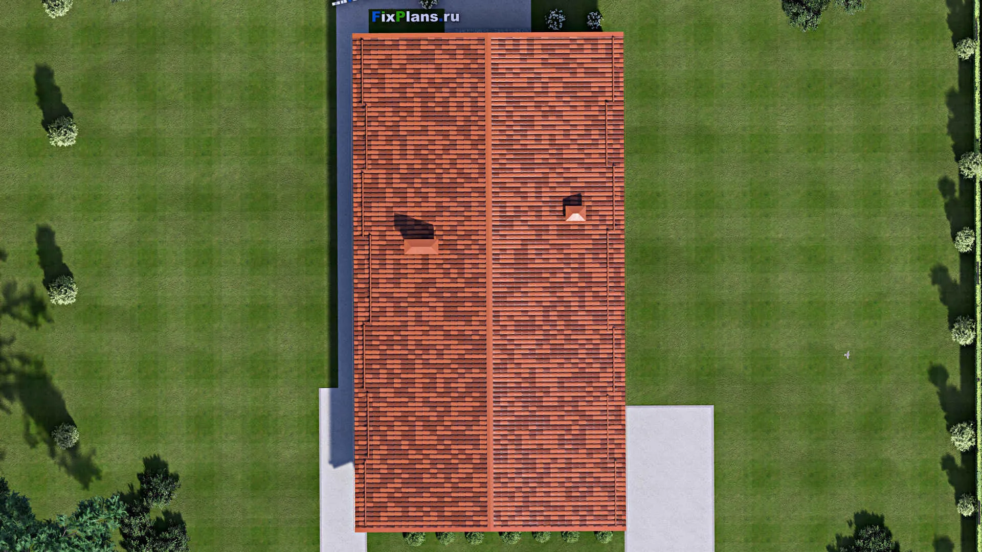 F-13706 - План одноэтажного дома 11 на 22, площадью 200 м² с террасой и 3 спальнями