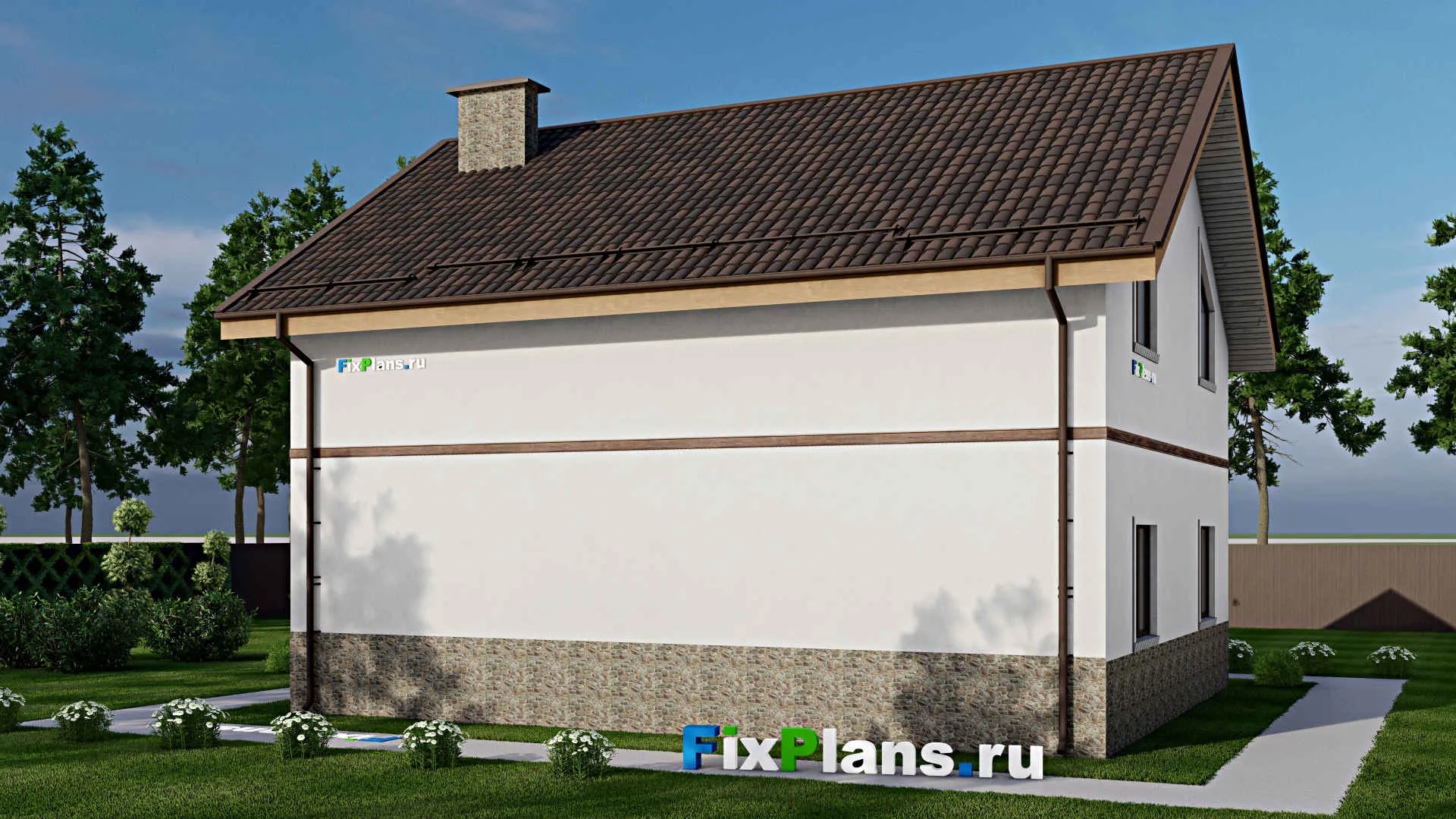 F-11312 - Проект дома с мансардой 12 на 13, площадью 180 м² с 5 спальнями