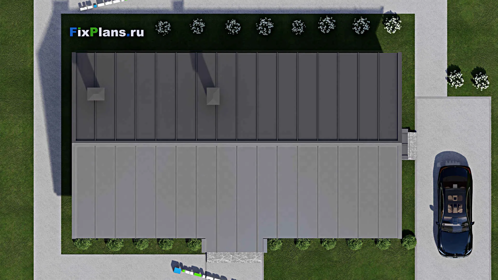 F-11933 - Проект одноэтажного дома 11 на 17, площадью 140 м² с баней и 3 спальнями