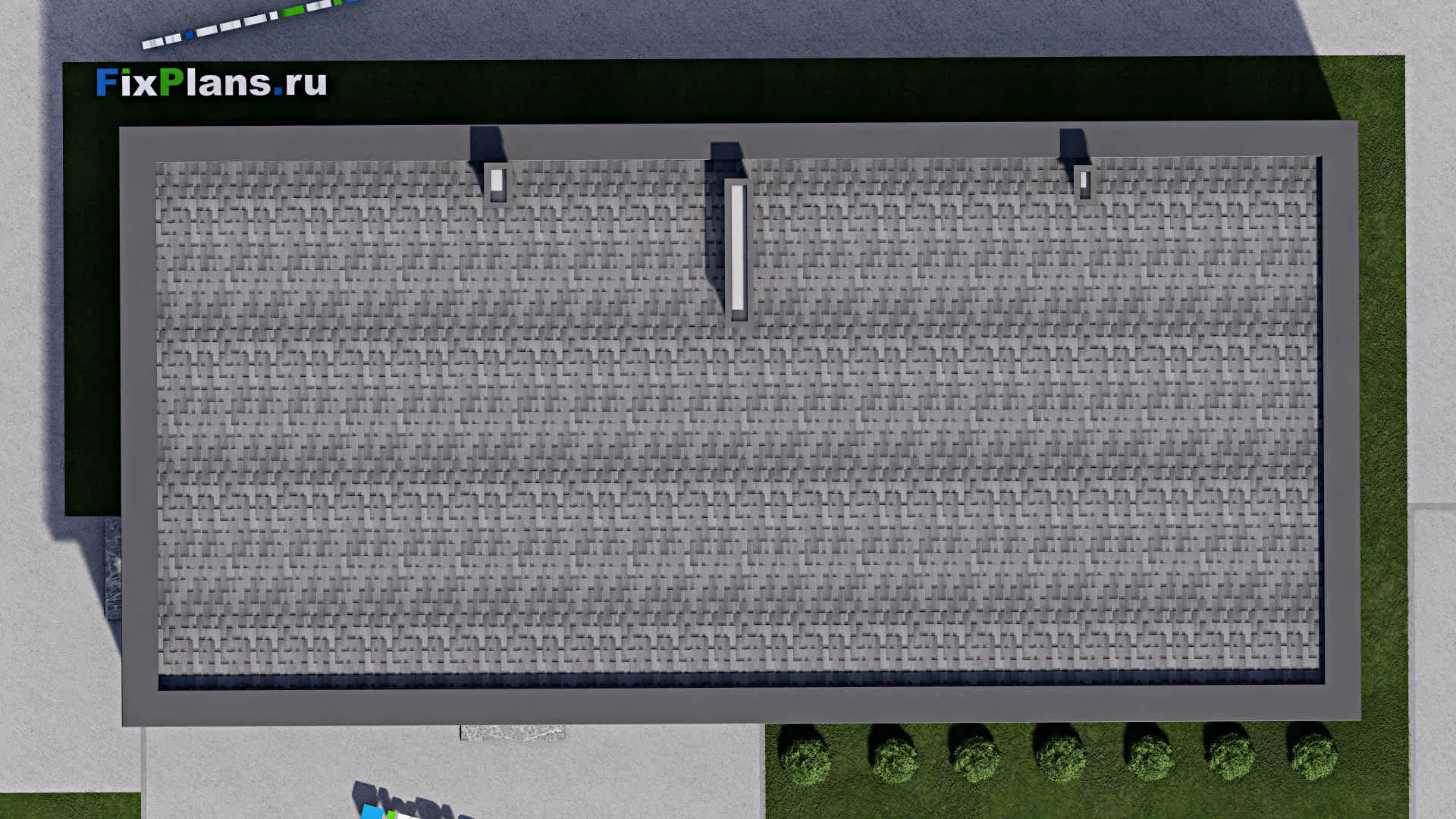 F-8864 - План одноэтажного дома 10 на 22, площадью 180 м² с террасой и 3 спальнями