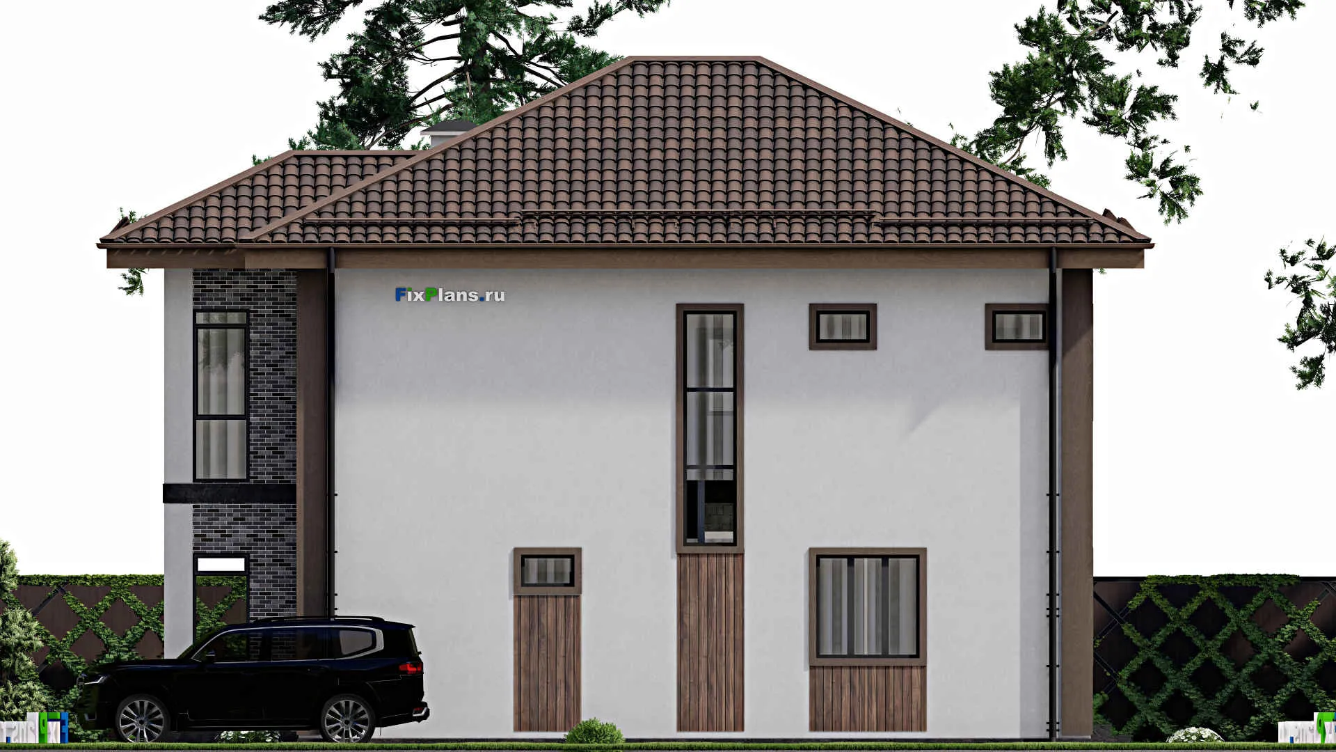 F-12203 - Проект двухэтажного дома 10 на 13, площадью 170 м² с балконом и 5 спальнями