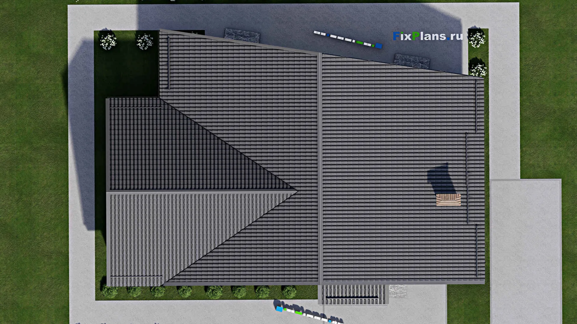 F-4814 - Планы дома с мансардой 13 на 21, площадью 210 м² с террасой и 4 спальнями