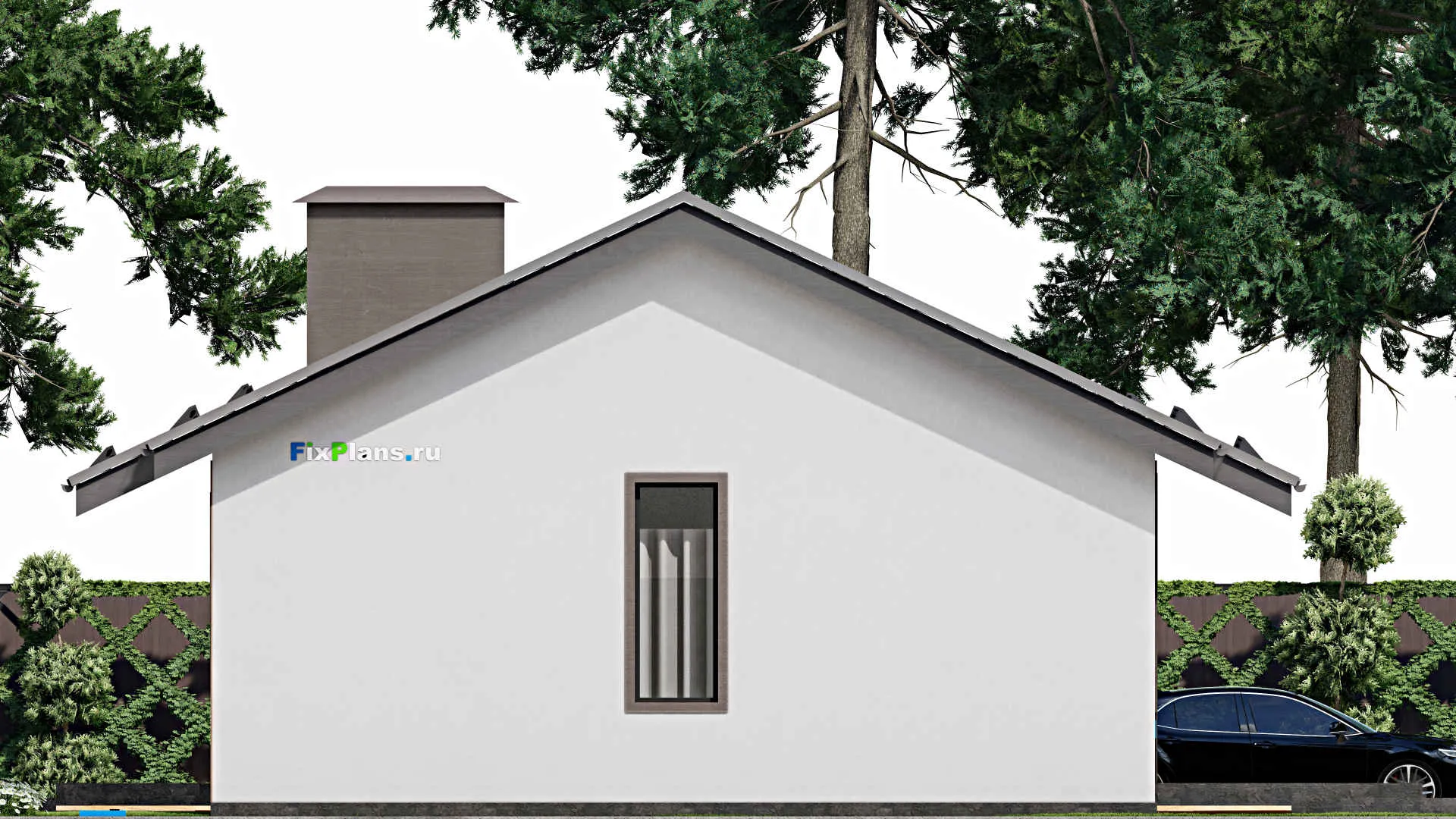 F-3653 - Проект одноэтажного дома 13 на 20, площадью 200 м² с террасой и 4 спальнями