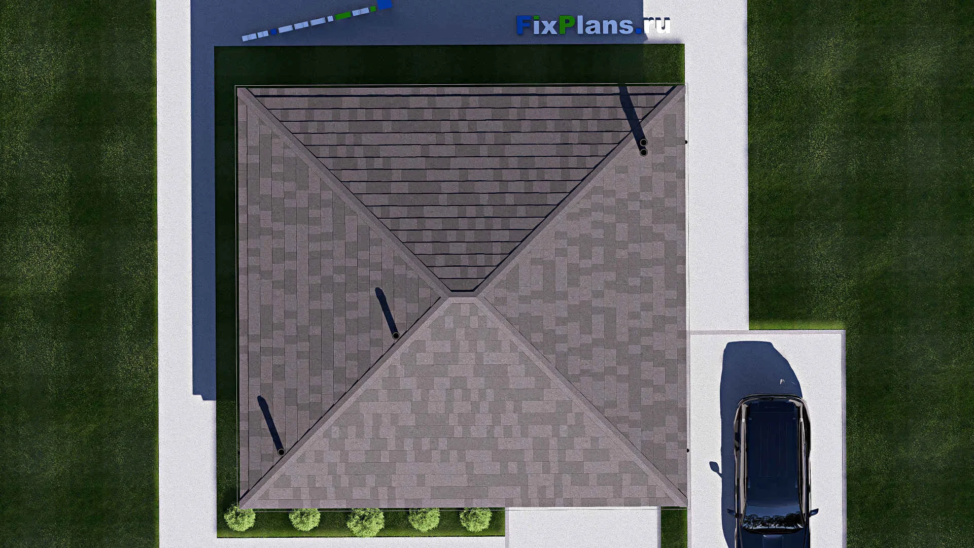 F-20285 - Проект одноэтажного дома 10 на 11, площадью 80 м² с 2 спальнями