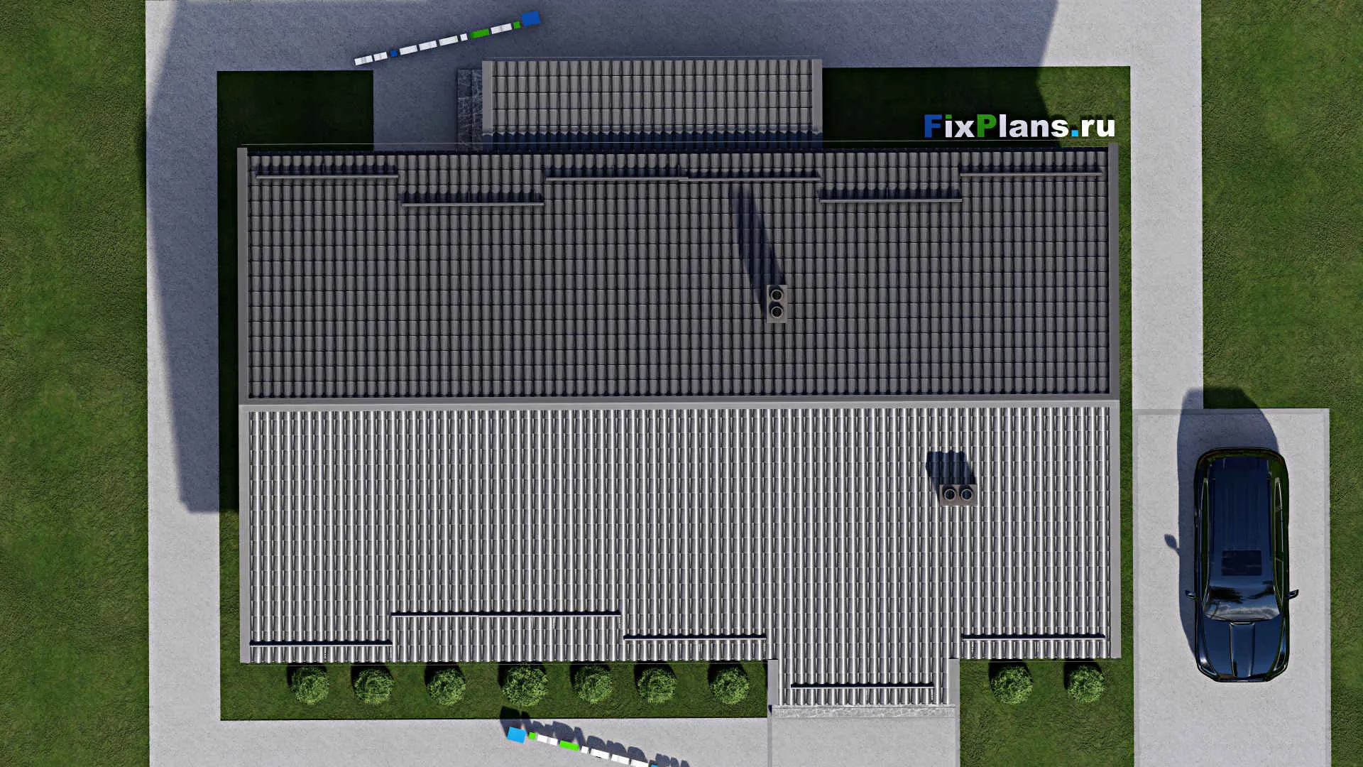 F-2294 - Проект одноэтажного дома 10 на 17, площадью 140 м² с террасой и 3 спальнями