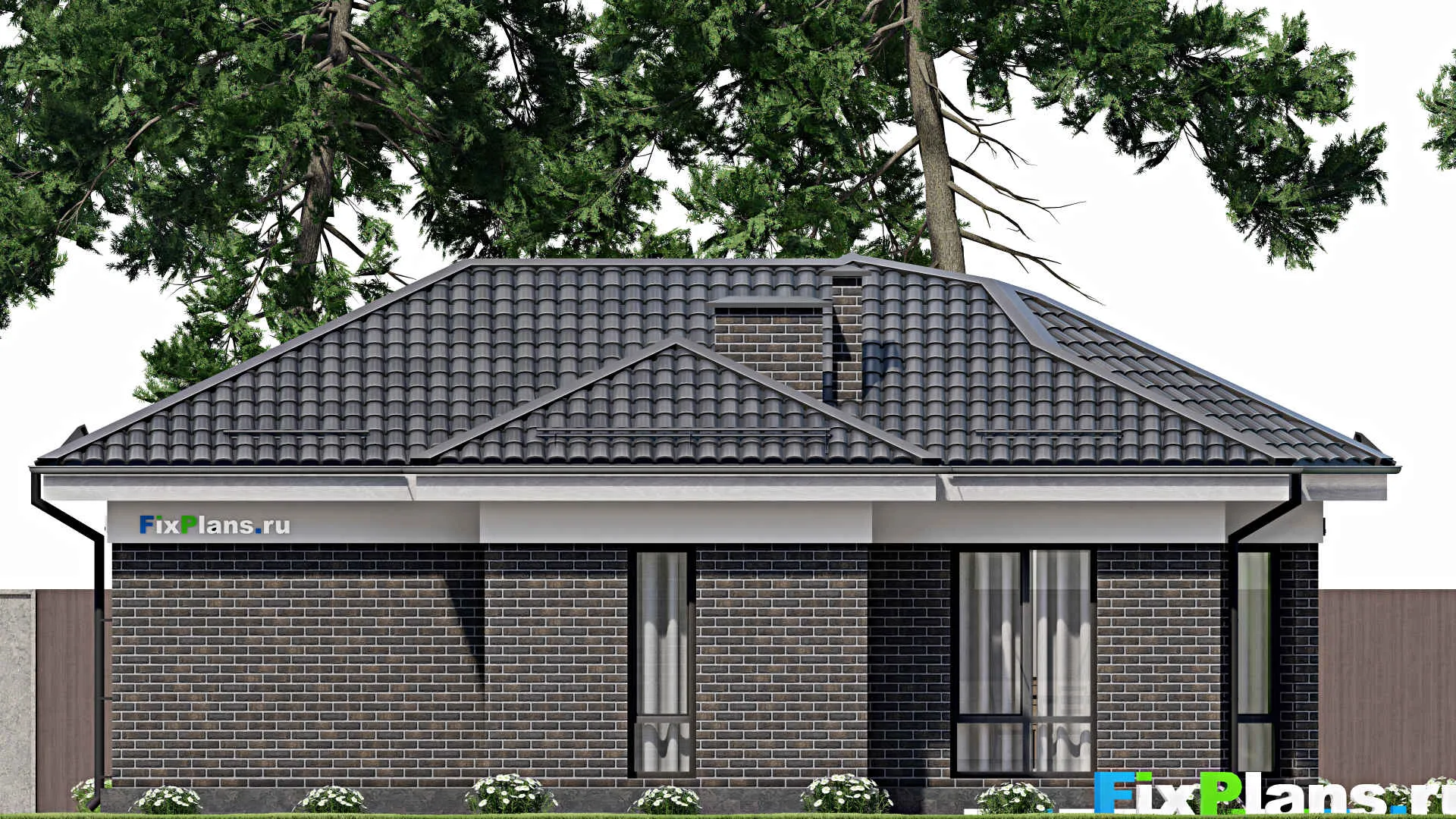 F-5048 - Проект одноэтажного дома 9 на 13, площадью 100 м² с 2 спальнями