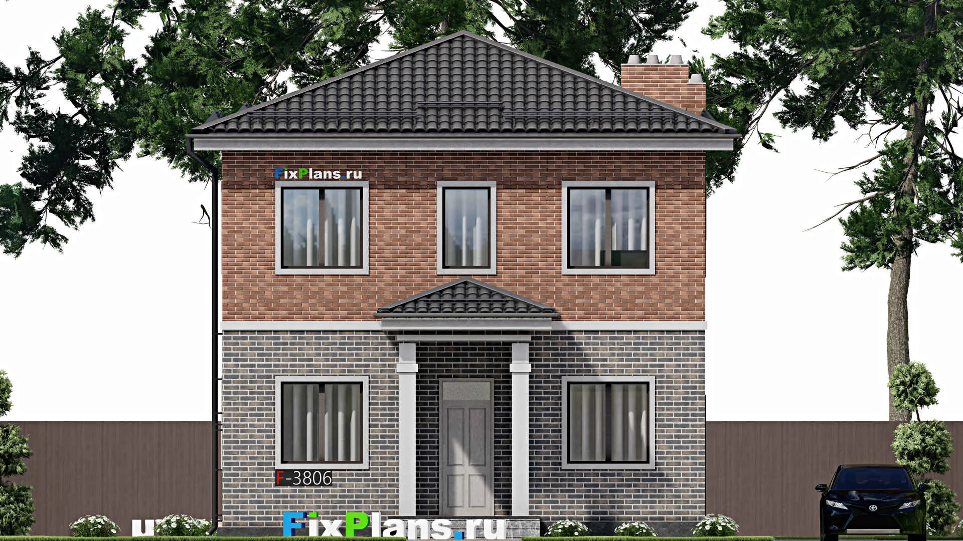 F-3806 - Планы двухэтажного дома 9 на 12, площадью 160 м² с 4 спальнями