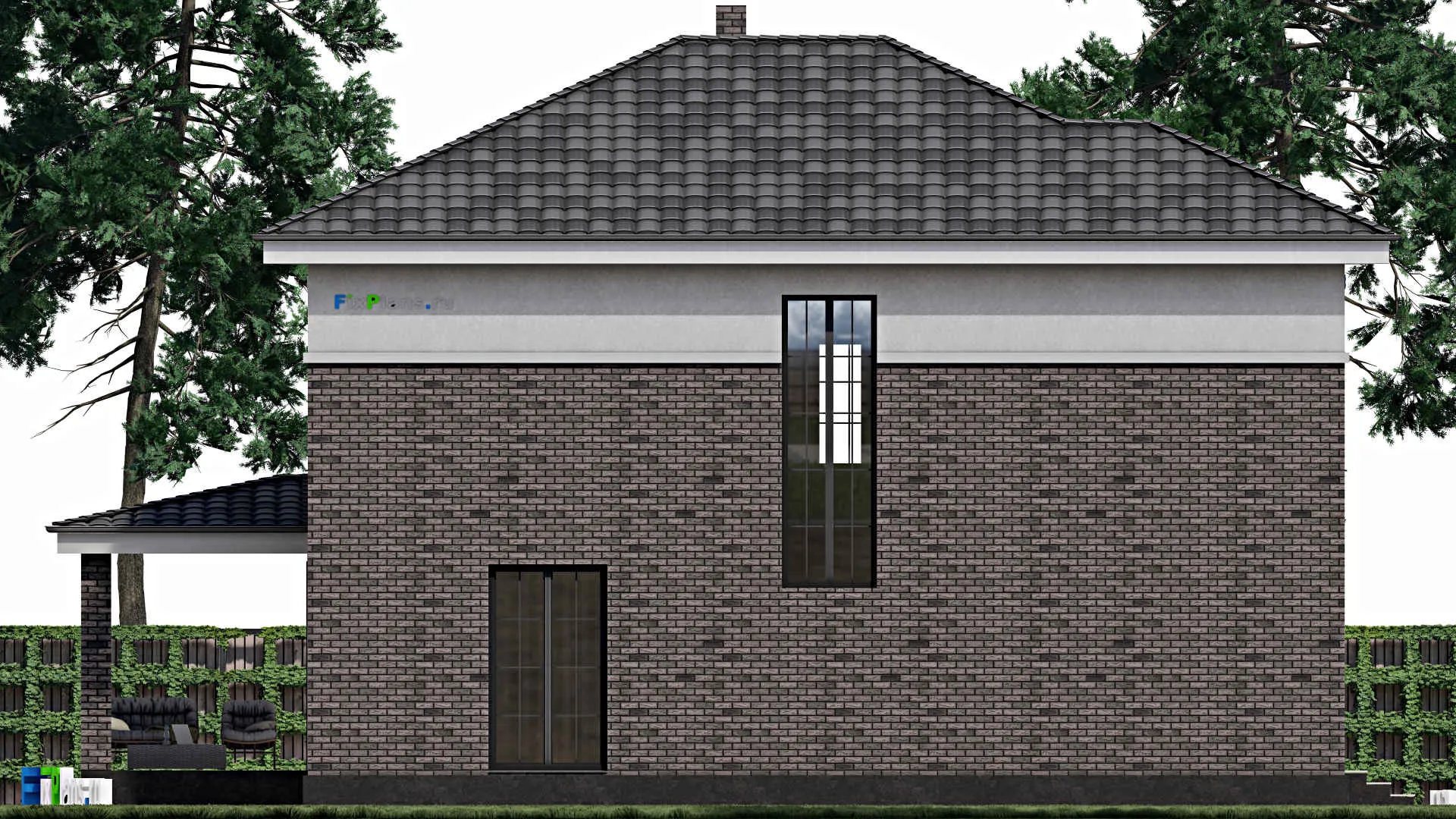 F-1070 - Планы двухэтажного дома 10 на 14, площадью 190 м² с террасой и 3 спальнями