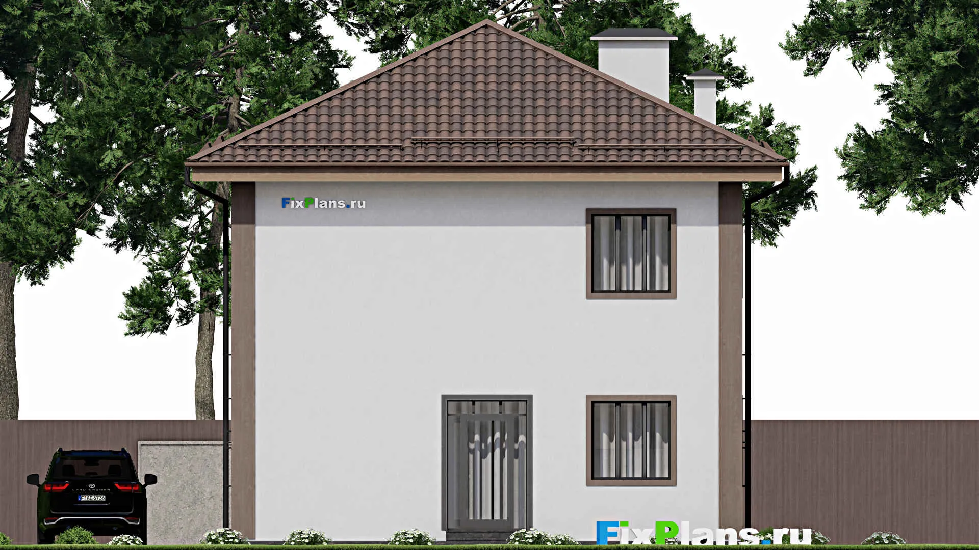 F-12203 - Проект двухэтажного дома 10 на 13, площадью 170 м² с балконом и 5 спальнями