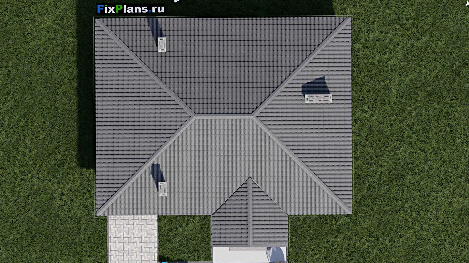 F-0251 - Проект одноэтажного дома 11 на 12, площадью 130 м² с террасой и 3 спальнями