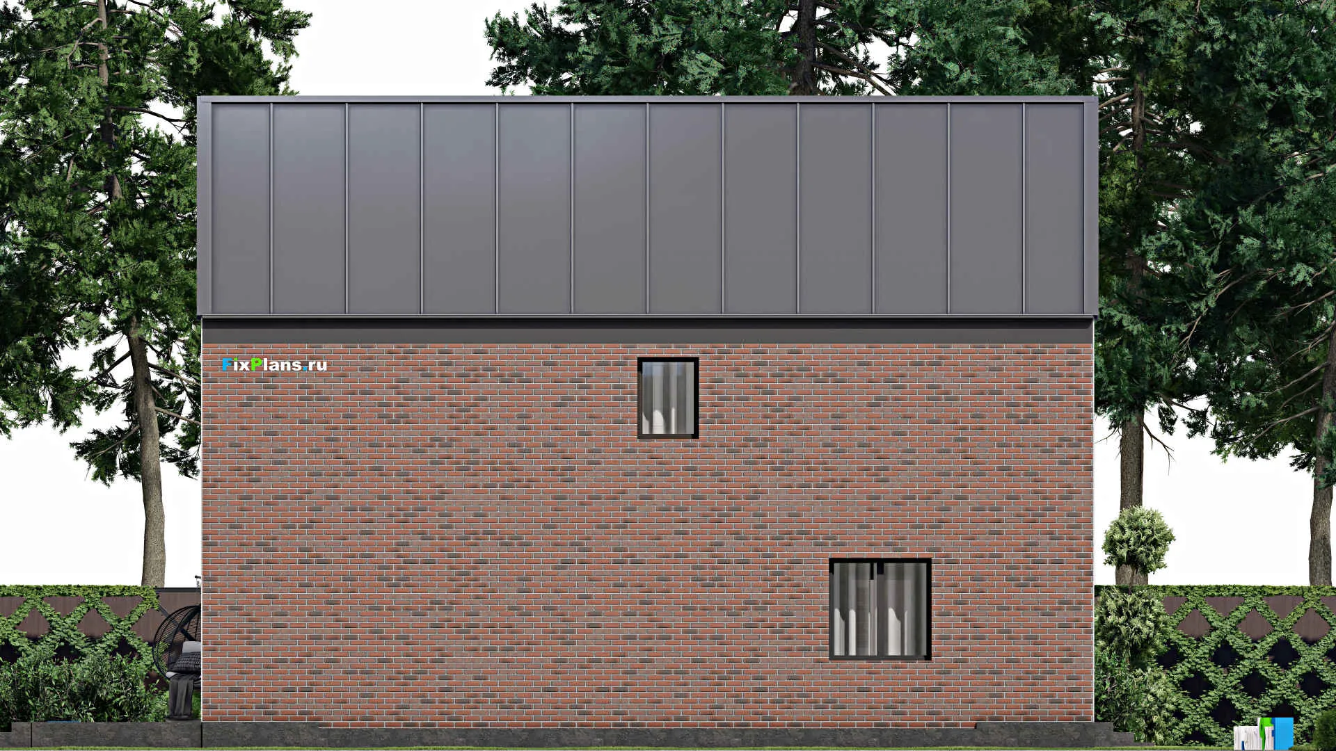 F-2861 - Планы дома с мансардой 9 на 14, площадью 220 м² с террасой, балконом и 4 спальнями