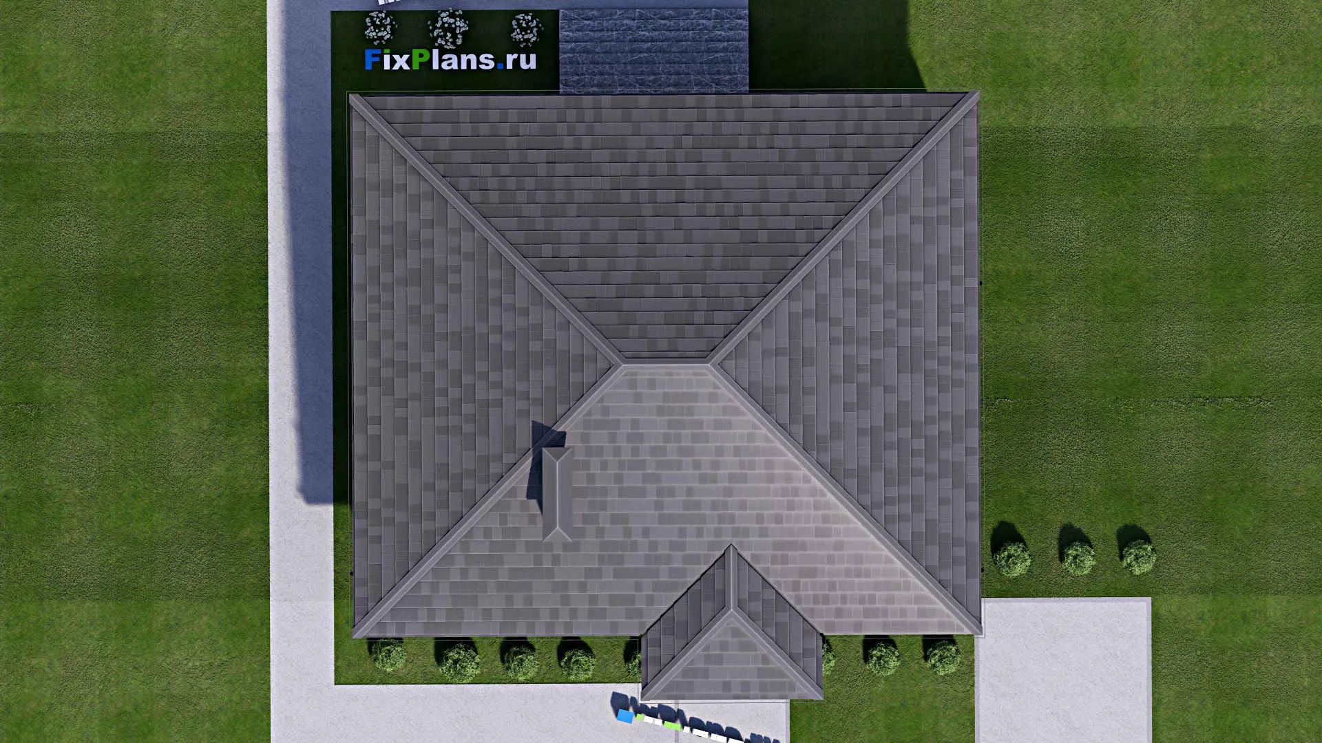 F-14678 - План одноэтажного дома 13 на 14, площадью 130 м² с террасой и 3 спальнями