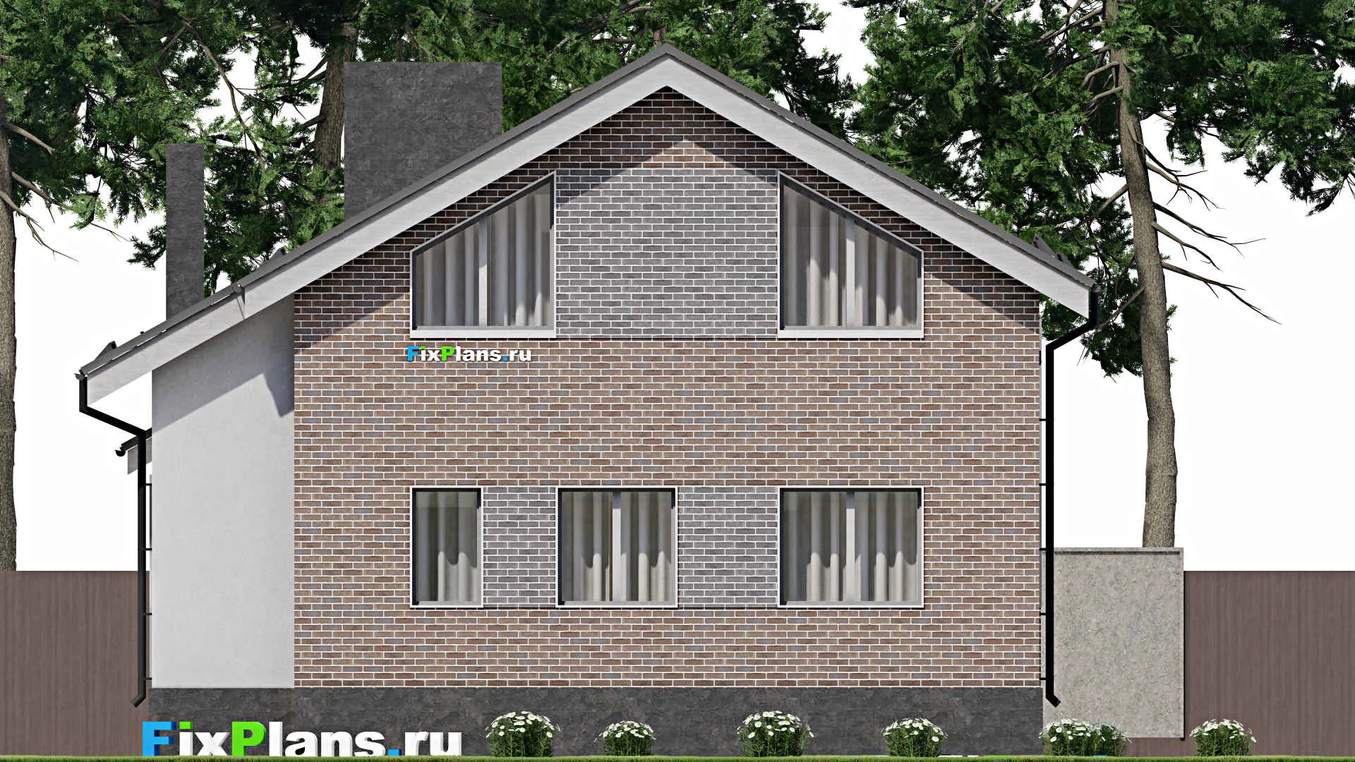 F-7442 - Проект дома с мансардой 11 на 13, площадью 150 м² с 4 спальнями