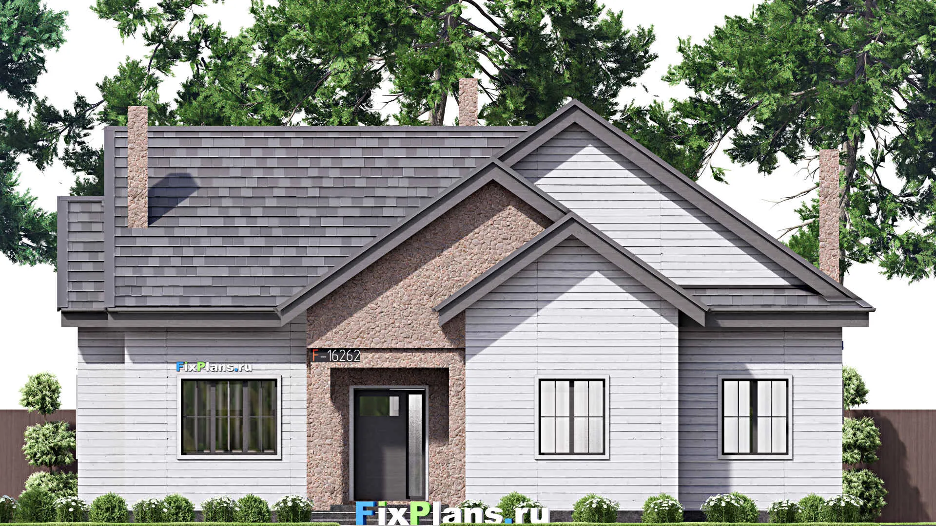 F-16262 - Проект дома с мансардой 16 на 18, площадью 310 м² с 2 спальнями