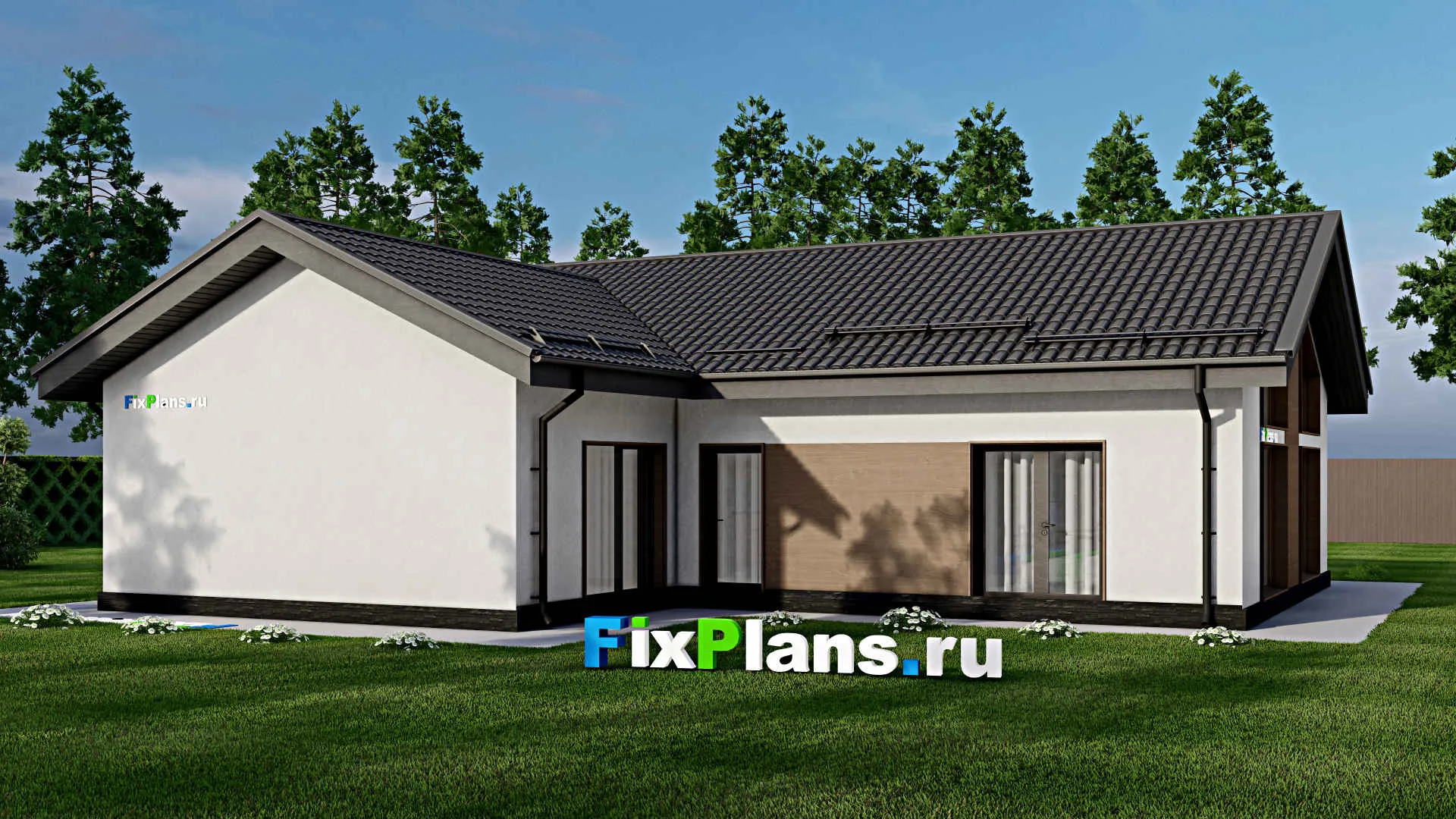 F-3203 - Проект одноэтажного дома 14 на 15, площадью 140 м² с 3 спальнями