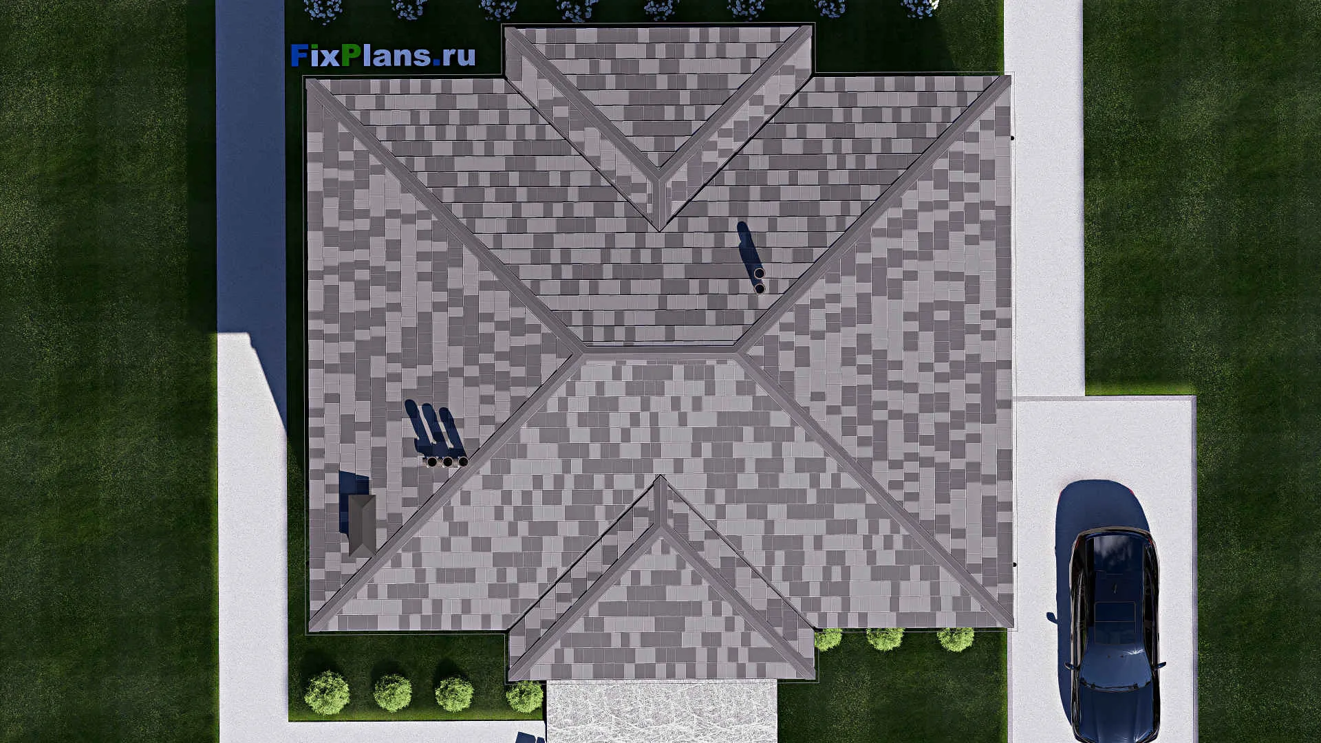 F-17657 - Проект двухэтажного дома 14 на 15, площадью 230 м² с 5 спальнями