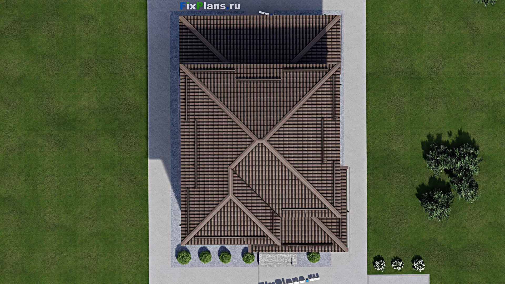 F-2312 - Планы двухэтажного дома 10 на 11, площадью 160 м² с террасой и 4 спальнями