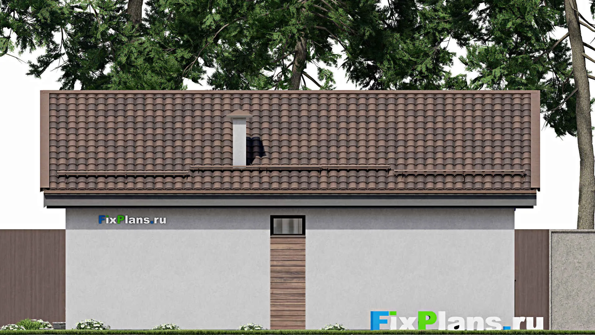 F-10025 - План одноэтажного дома 11 на 11, площадью 80 м² с 2 спальнями