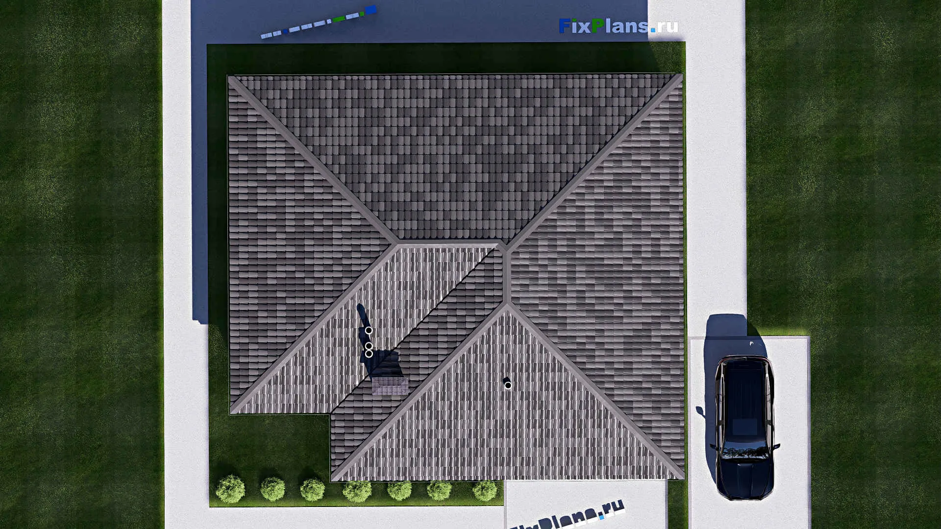 F-19646 - Проект одноэтажного дома 13 на 15, площадью 140 м² с 3 спальнями