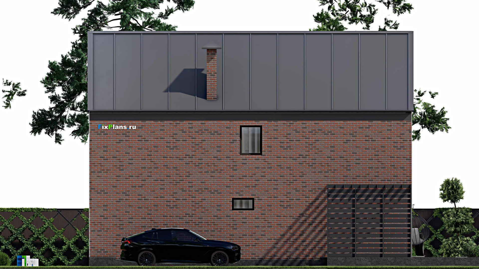 F-2861 - Планы дома с мансардой 9 на 14, площадью 220 м² с террасой, балконом и 4 спальнями