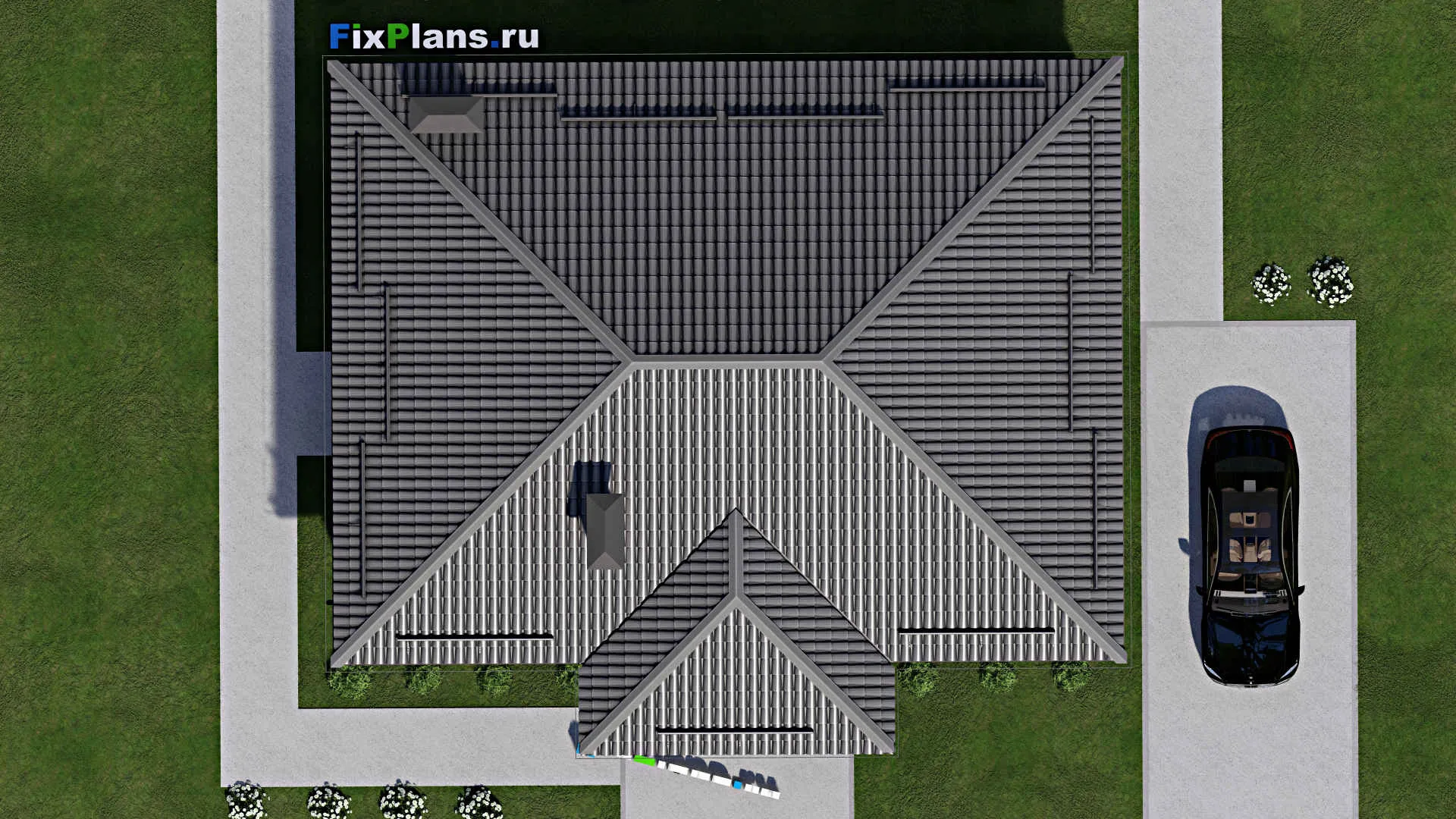 F-3581 - План одноэтажного дома 11 на 14, площадью 120 м² с 3 спальнями